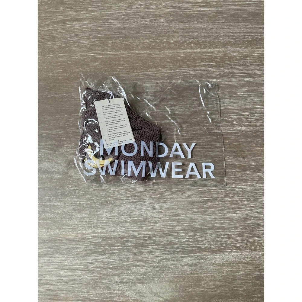 Monday Swimwear Bronte Bottom Stone Crinkle Size Large New With Tags